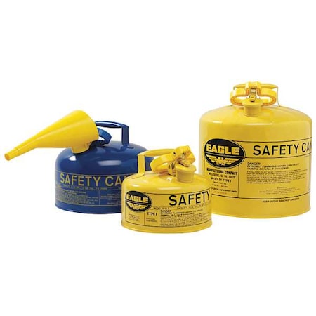 Eagle Mfg Type I Safety Can, Galvanized Steel, 1 gal, Self-Closing Lid, Blue, 9 in Dia., Kerosene UI10SB