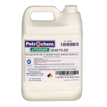 Petrochem 1 gal, Drum, Semi-Synthetic, Clear FOODSAFE GEAR FG-220-001