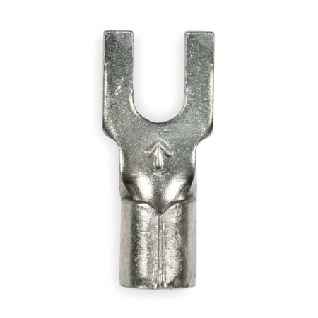 3M Fork Terminal, #6 Stud Size, 10 AWG, 600 V, Bare Insulated, Yellow, Crimp Termination Only, 50 PK M10-6FBX