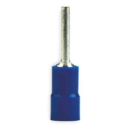 3M Pin Terminal, 14 AWG, 600 V, Vinyl Insulated, Blue, Crimp Termination Only, 100 PK MVU14-47PX-A