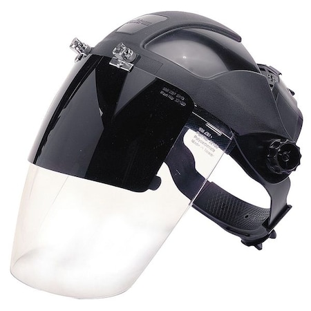 Sellstrom Ratchet Face Shield Assembly, Clear Visor, Polycarbonate, Ratchet Suspension, Anti-Fog Lens, Black S32161B