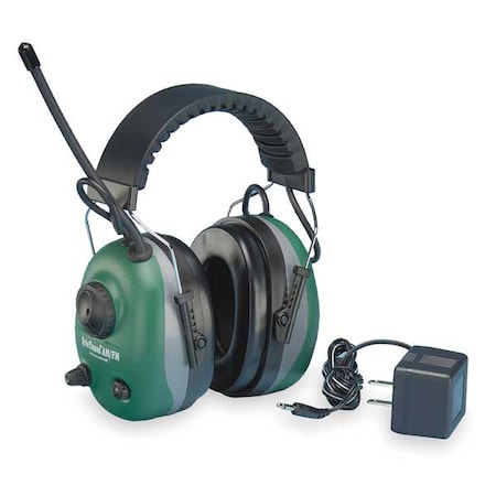 Deltaplus QuieTunes Over-the-Head Electronic Ear Muffs, 22 dB NRR, Green COM-660R