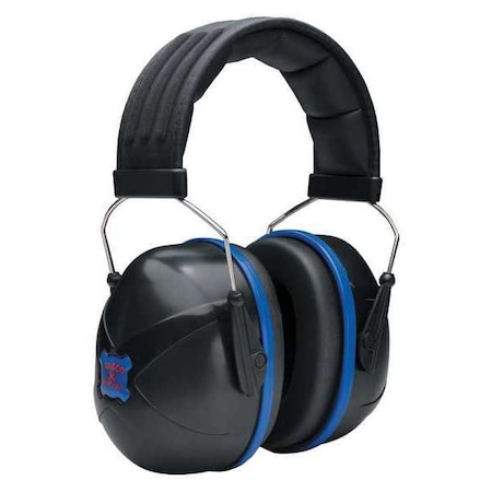 Tasco Nextera Over-the-Head Ear Muffs, 30 dB NRR, Passive, General Purpose, Black/Blue 100-03006