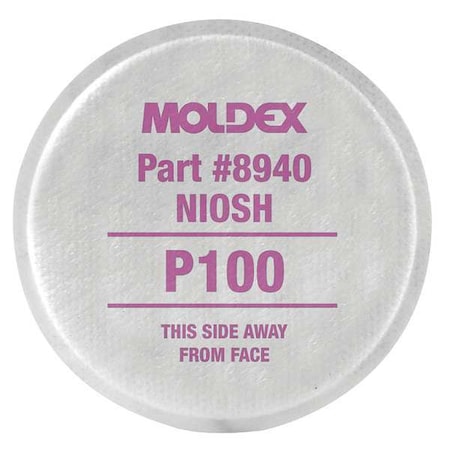 Moldex Filter, 8000, Magenta, Threaded, Moldex 8000 Series 8940
