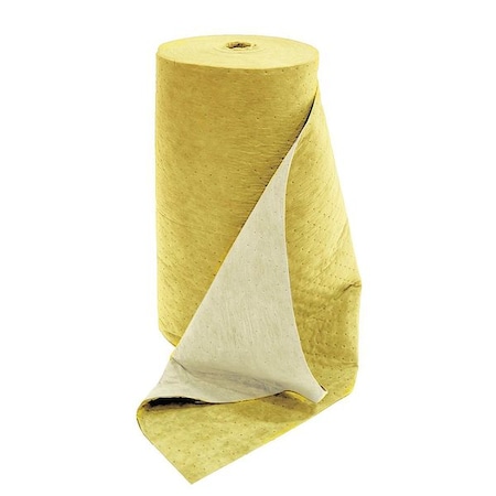 Spilfyter Sorbent Roll, 71 gal, 32 in x 300 ft, Harsh Chemicals, Yellow, Polypropylene S2-95