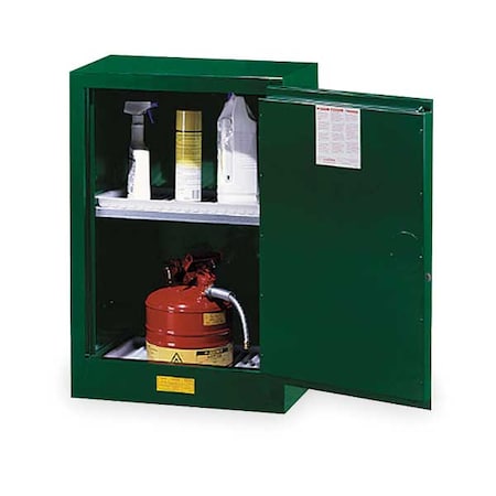 Justrite Hazardous Material Storage Cabinet, 12 gal, 1 Shelves, Steel, 23 1/4 in W x 35 in H x 18 in D 891204