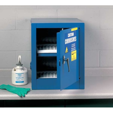 Eagle Mfg Hazardous Material Storage Cabinet, 4 gal, 1 Shelves, Steel, 17 1/2 in W x 17 in H x 17 in D, Blue CRA1903X