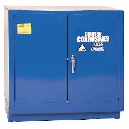 Eagle Mfg Hazardous Material Storage Cabinet, 22 gal, 1 Shelves, Steel, 35 in W x 35 in H x 22 in D, Blue CRA71X