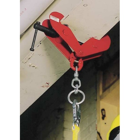 Miller Beam Clamp, 400 lb Weigth Capacity, Steel Anchor, Swivel D-Ring, 1 Workers per System 450/
