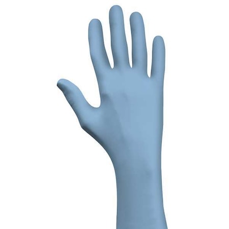 Showa Clean Process Gloves, 6 ISO Class, Nitrile, 11 in L, 6 mil, Blue, S, 50 PK B9905PFS