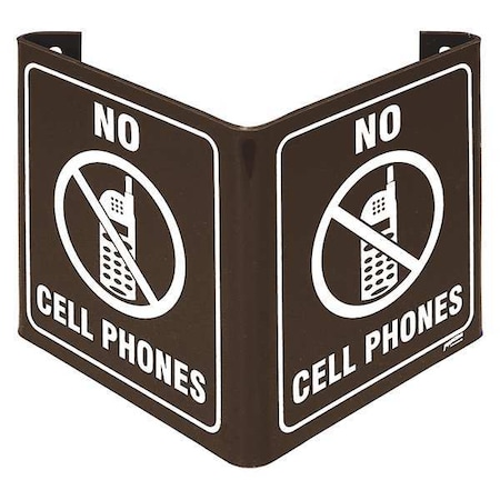 Brady No Cell Phones, 6 in x 9 in, Rectangle, Acrylic, V1CP45A V1CP45A