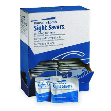 Bausch + Lomb Lens Cleaning Tissues, Individually Wrapped, Anti-Fog, Silicone, 100 Tissues 8576