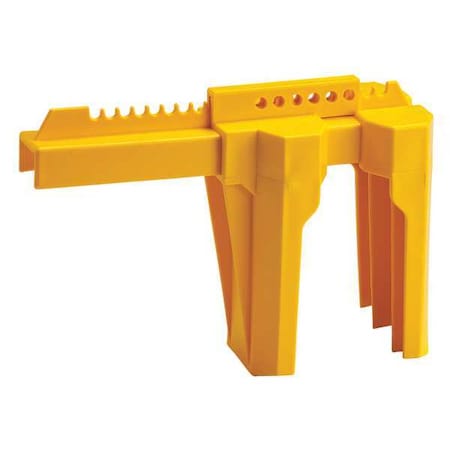 Brady Ball Valve Lockout, Yellow, 2 to 8 In. BS08A-YW