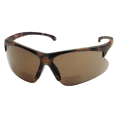 Kleenguard V60 30-06 RX Reader Safety Glasses, Black Wraparound Frame, 2.0 Diopter, Brown Lens, Universal 19874