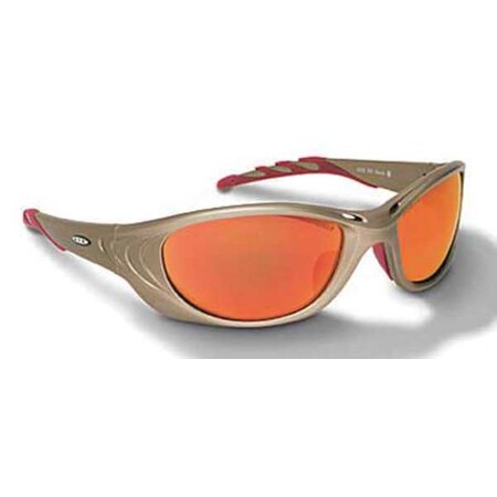 3M Safety Glasses, 2, Red Scratch-Resistant Lens, Polycarbonate, Tan Full-Frame, Wraparound 11650-00000-10