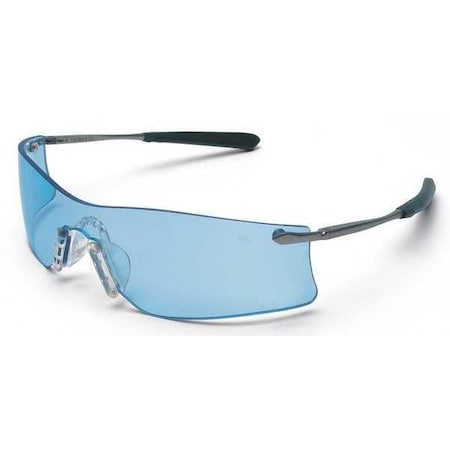 Mcr Safety Rubicon (T4), Safety Glasses, Anti-Fog & Anti-Scratch, Light Blue Lens, Black/Silver Frame T4113AF