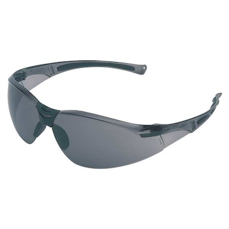 Uvex A800, Safety Glasses, Anti-Scratch, Gray Lens, Clear Frame, Half-Frame A801