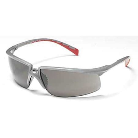 3M Safety Glasses, Privo, Gray Anti-Fog Lens, Polycarbonate, Silver Half-Frame, Wraparound 12266-00000-20