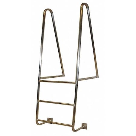 Tri-Arc 7 ft Overall H, Fixed Ladder, Aluminum, 4 Steps, Top Exit, Aluminum Finish, 300 lb Load Capacity WLA4WT