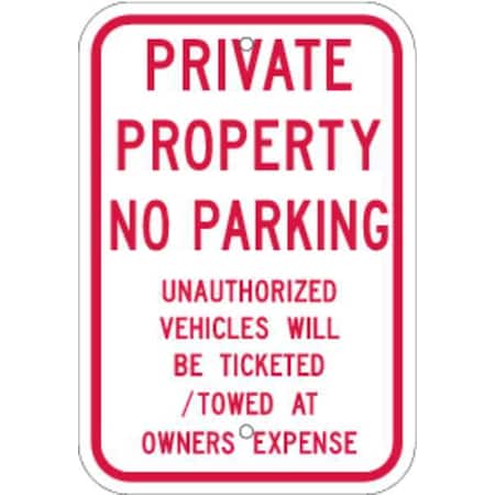 Brady Parking Sign, 18"H, 12"W, Aluminum, 80077 80077