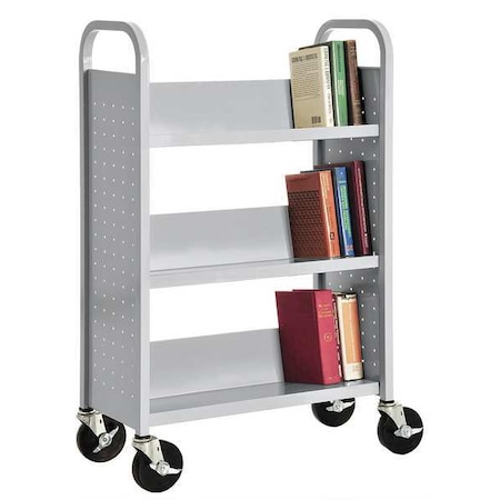 Sandusky Lee Book Truck, 46Hx31W In, 3 Shelves, Gray SL330-05