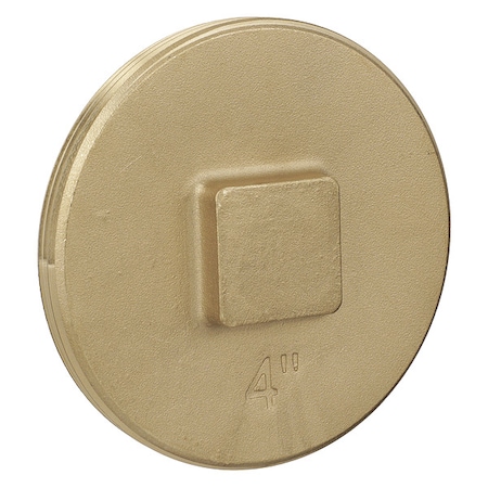 Oatey Cleanout Plug, 4 In, Brass 42374