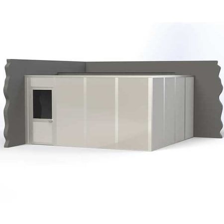 Porta-King 2-Wall Modular In-Plant Office, 8 ft H, 16 ft W, 16 ft D, Gray VK1DW 16'x16' 2-Wall