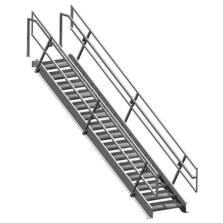 Porta-King Mezzanine Stair Unit, Assembled, H 110 In PK-STR-9