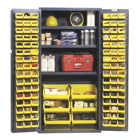 Durham Mfg Extra-Heavy Duty Bin Cabinet, 36 in W, 72 in H, 24" D, 102 Bins 3501-BDLP-102-3S-95