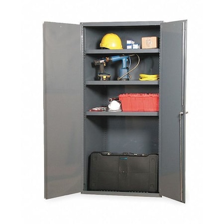 Durham Mfg Shelving Storage Cabinet, 72 in H, 36 in W, 24 in D, Swing, Keyed, Gray, 3 Shelves, 0 Drawers 3501-95