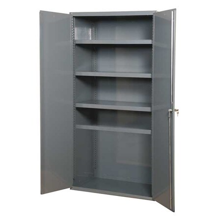 Durham Mfg Shelving Storage Cabinet, 72 in H, 48 in W, 24 in D, Swing, Keyed, Gray, 4 Shelves, 0 Drawers 3502-4S-95