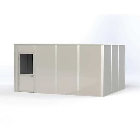 Porta-King 4-Wall Modular In-Plant Office, 8 ft H, 16 ft W, 12 ft D, Gray VK1STL 12'x16' 4-Wall