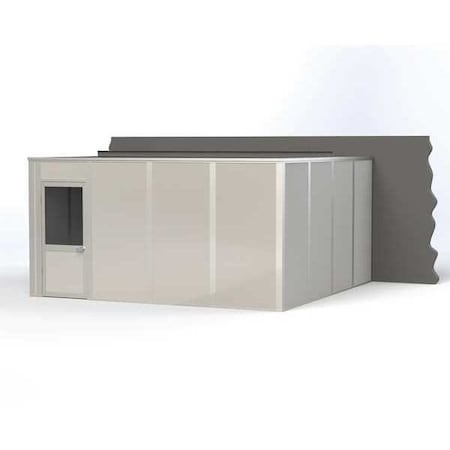 Porta-King 3-Wall Modular In-Plant Office, 8 ft H, 16 ft W, 16 ft D, Gray VK1STL 16'x16' 3-Wall