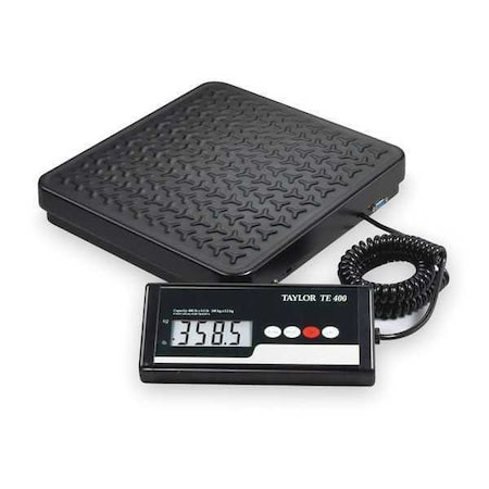 Taylor Digital Platform Bench Scale with Remote Indicator, 400 lb. Weight Capacity, LCD Display TE400