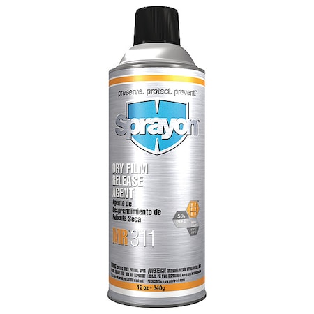 SPRAYON Dry Film Release Agent P.T.F.E., 12 oz. SC0311000