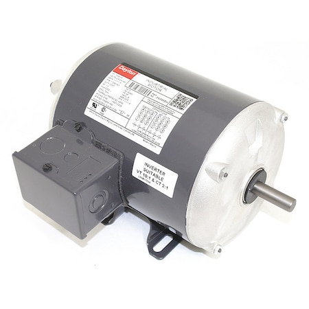 Dayton Three-Phase General Purpose Motor, 1/4 HP, 48 Frame, 208-230/460V AC Voltage, 1,725 Nameplate RPM 3N349
