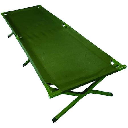 Zoro Select Fold Up Cot, Green, 225 lb. Capacity 3PAH3
