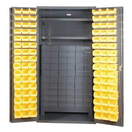 Durham Mfg Extra-Heavy Duty Bin Cabinet, 36 in W, 72 in H, 24" D, 156 Bins 3501-DLP-60DR11-96-2S-95