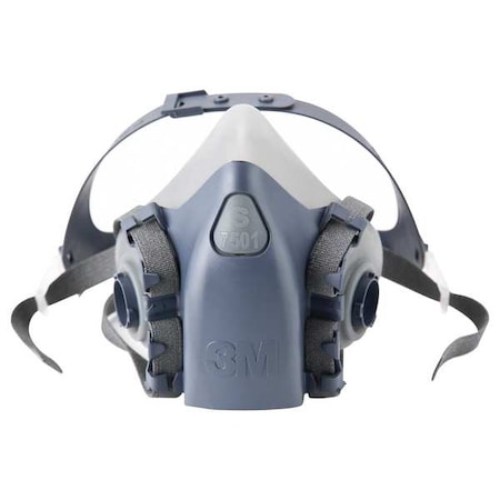 3M Half Mask Respirator, 7500, Not Rated, Bayonet, Size, S 0 Cartridges Included 7501