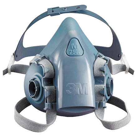 3M Half Mask Respirator, 7500, Not Rated, Bayonet, Size, M 0 Cartridges Included 7502