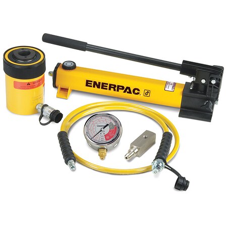 ENERPAC SCH302H, 30 Ton, 2.5 in Stroke, Hollow Hydraulic Cylinder and Hand Pump Set SCH302H