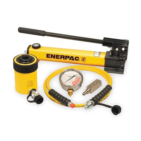 ENERPAC SCH202H, 20 Ton, 2 in Stroke, Hollow Hydraulic Cylinder and Hand Pump Set SCH202H