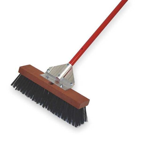Tough Guy 16 in Sweep Face Push Broom, Stiff, Synthetic, Black 3PCA7
