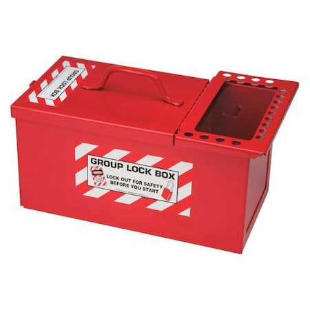 Brady Group Lockout Box, 50 Locks Max, Red 105716