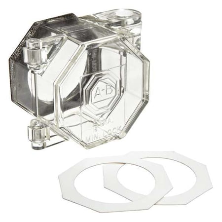 Brady Push Button Lockout, Clear, Acrylic, 2 Max. No. of Padlocks, 63/200 in Max. Shackle Dia. PBL6