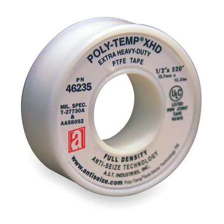 Anti-Seize Technology Thread Sealant Tape, 1/2 In. W, 520 In. L 46235