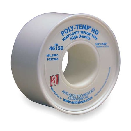 ANTI-SEIZE TECHNOLOGY Thread Sealant Tape, 1/2 In. W, 520 In. L 46135