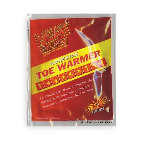 Heat Factory Toe Warmer, 2-3/4 In x 3-1/2 In, PR, PK2 19452