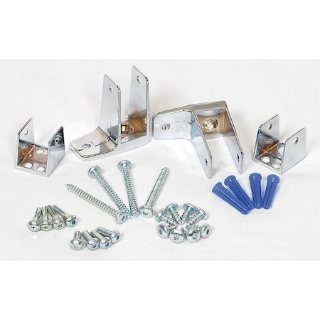 Asi Global Partitions 3-1/4" x 3-1/4" Zamac End Panel Bracket, for Plastic Partition 40-8515010