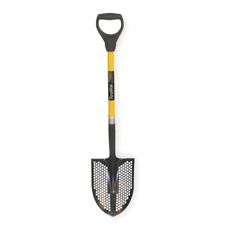 Seymour Midwest Round Point Mud/Sifting Shovel, 14 ga #2 Blade, Steel Blade, Forward Turn Step, 29 in L Yellow 49501GR